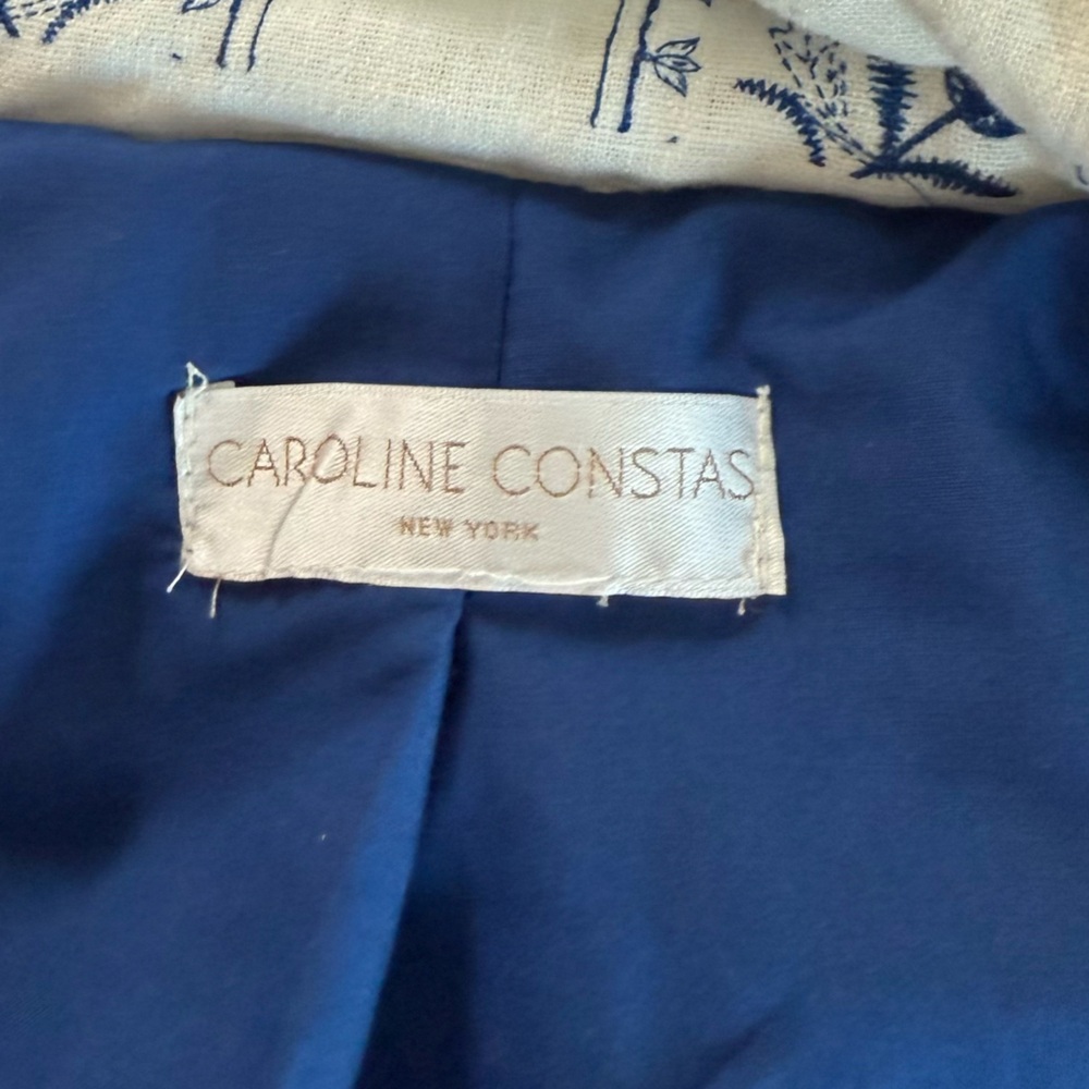 Caroline Constas Quilted Patchwork Print Linen Bl… - image 5